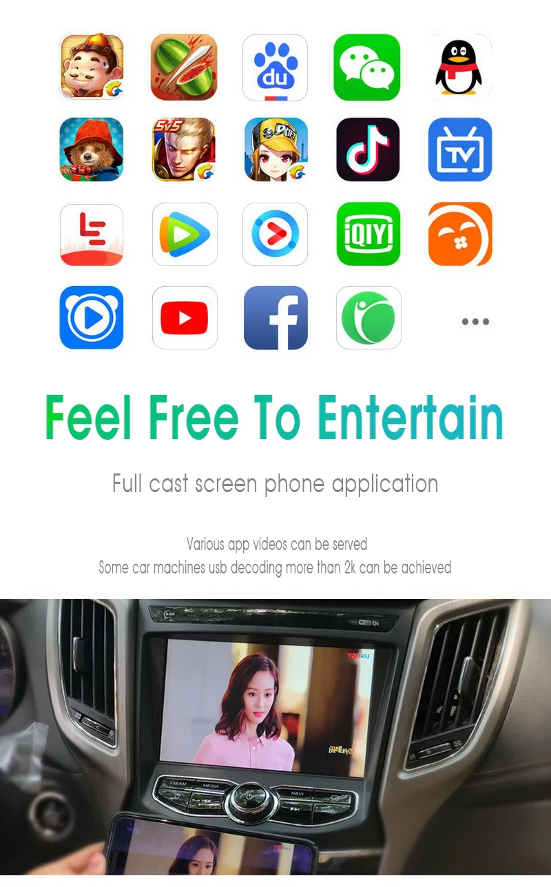 USB Hands-Free Touch Adapter Smart Car Link Siri Voice Control Android Module Message Function for Carplay Android Auto