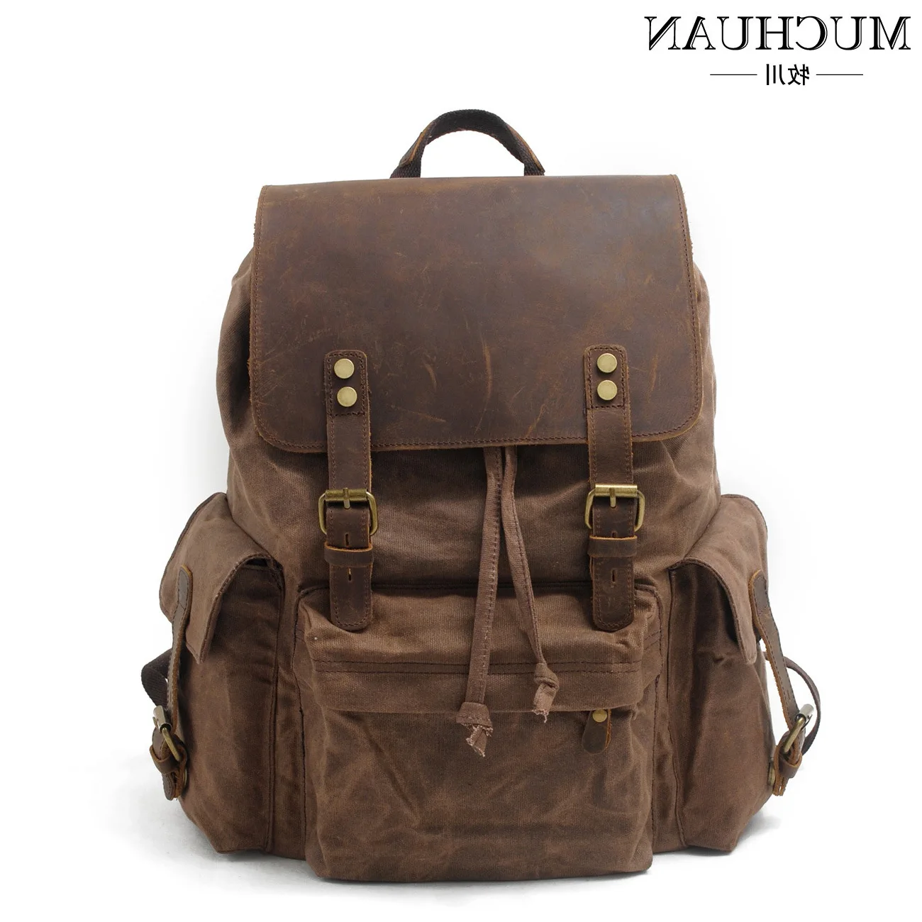 

Waterproof Male Cowhide Outdoors Travelling Bag Large Capacity Functional Casual Backpack Fashion Package