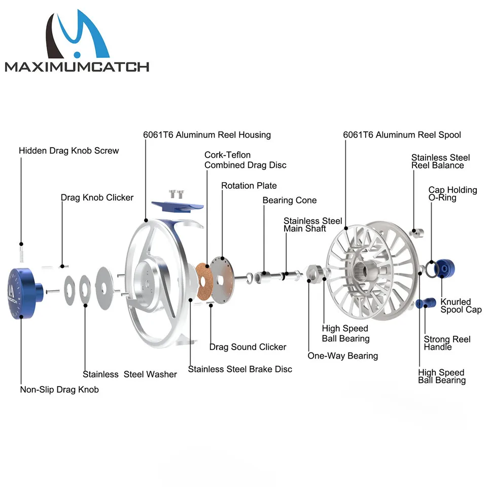 Maximumcatch AVID 1-9WT Обработанная алюминиевая катушка для мух с микро регулировкой, светильник, вес, рыболовная катушка и катушка