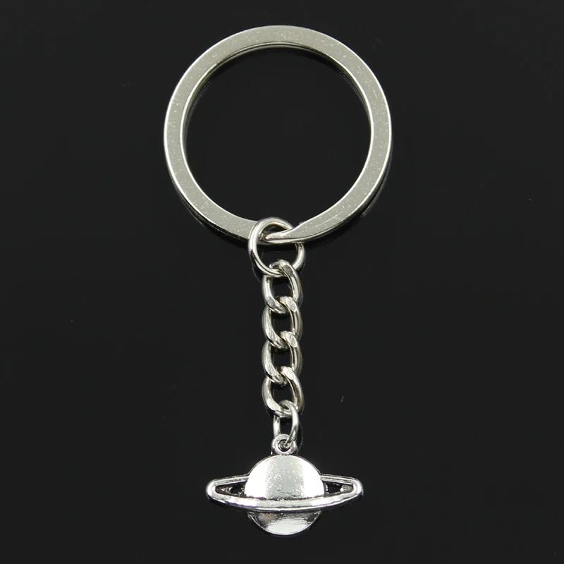 

Fashion 30mm Key Ring Metal Key Chain Keychain Jewelry Antique Silver Plated saturn planet spark 20x13mm Pendant