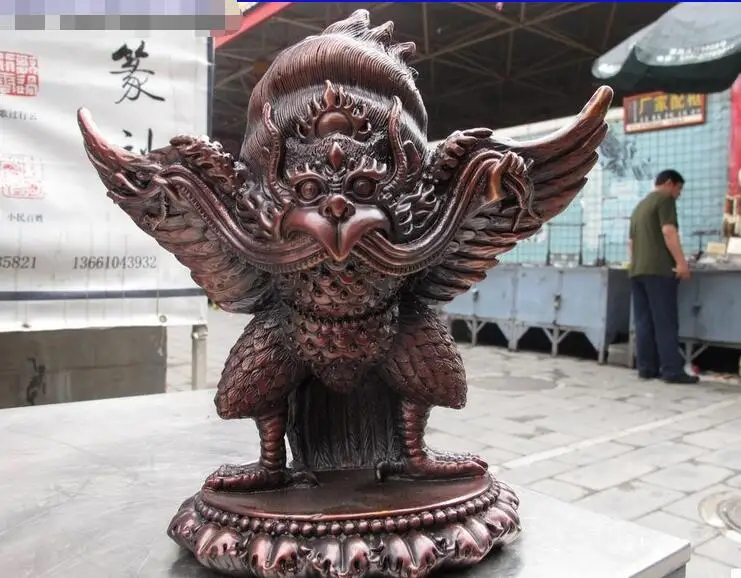 Buddhhism Bronze Copper Shia Jia Qiong Garuda Garula Eagle Bird God