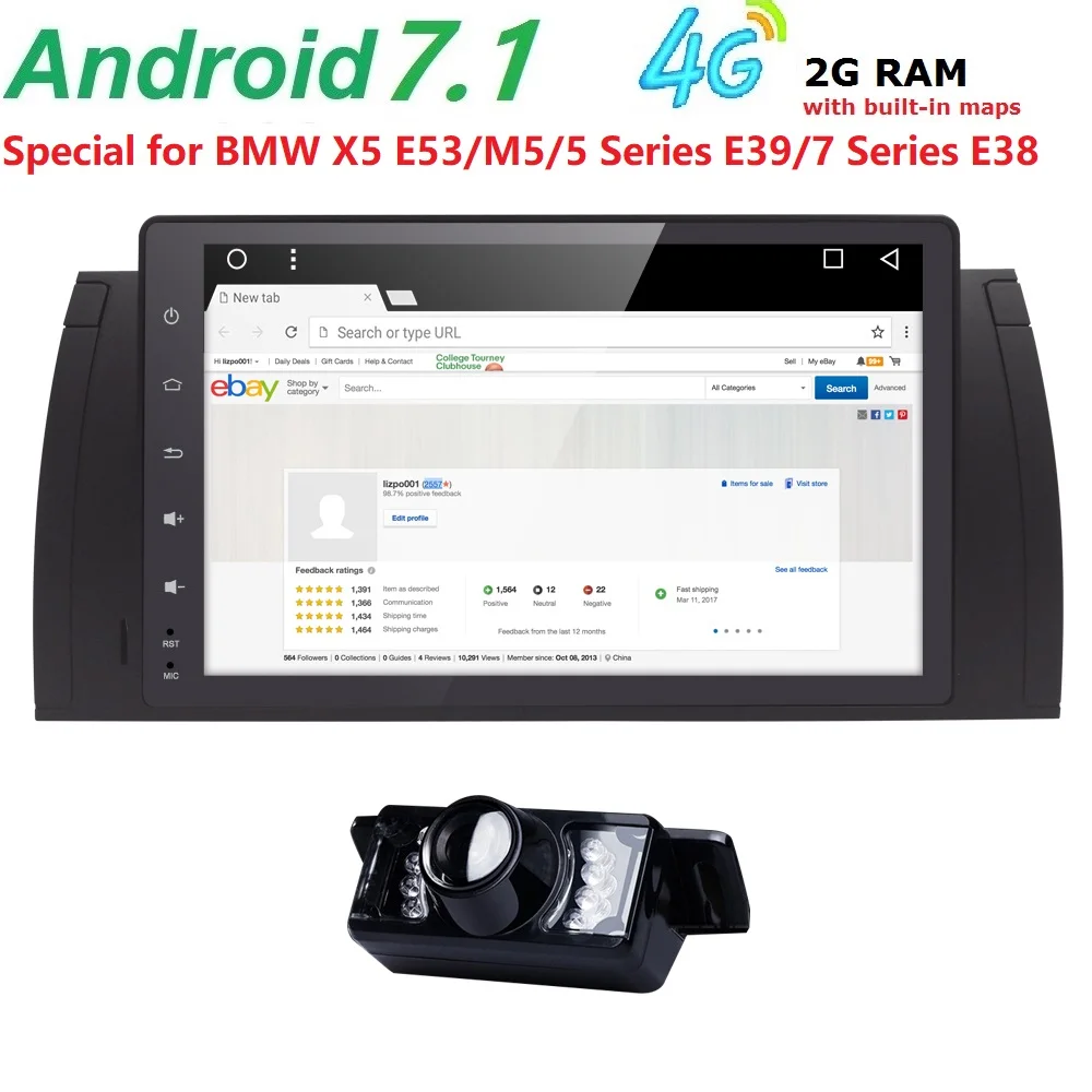 

9" 1 Din AutoRadio Car NO DVD Multimedia for BMW E39 bmw x5 e53 M5 Android 8.1 Gps-navigation Tape Recorder Head unit Wifi BT 4G