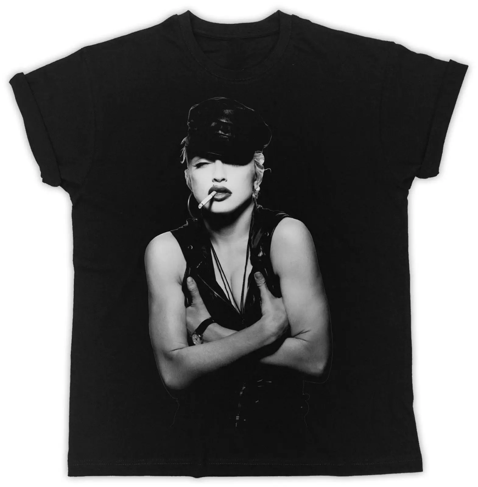 

MADONNA SMOKING POSTER SLOGAN IDEAL GIFT UNISEX BLACK T-SHIRT