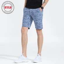 Htlb мужские повседневные мужские шорты Карго летние новые мягкие потертые хлопковые эластичные модные шорты модные облегающие шорты с принтом Мужские