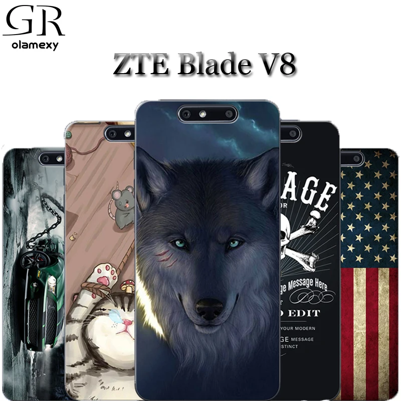 

GR olamexy TPU Cover phone case for ZTE Blade V8 Free Shipping Draw Print Pattern Mobile Phones Case for ZTE Blade V8C