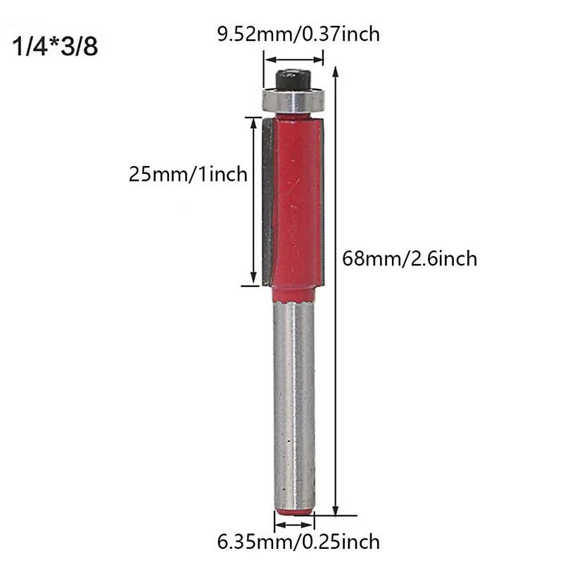 1/4 "хвостовик 1/4"-1/2 "лезвие для обработки древесины отделка маршрутизатор бит инструмент Обрезка нож 65 мм карбидный хвостовик фреза