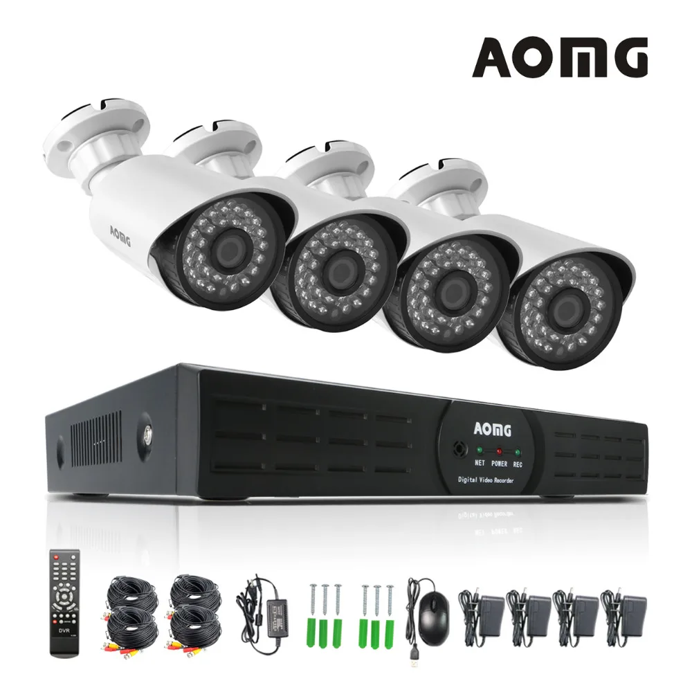 

AOMG 720P HD-TVI Home Security Camera System Full HD, 8 Channel CCTV DVR Recorder and 4 HD 1.0MP 1280TVL Surveillance Cameras