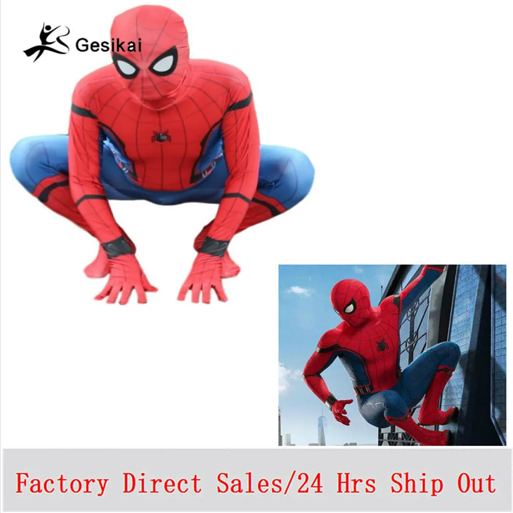 

3D Print Spider-man Homecoming Spandex Zentai Costume Civil War Spiderman Costumes Spidey Cosplay Custom Movies Suit