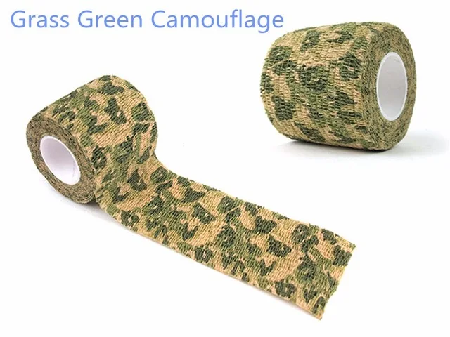 Горячая Распродажа 5 см x 5 м Армейский Камуфляж Открытый охотничий инструмент для стрельбы прочный Камуфляжный Стелс лента водонепроницаемая пленка - Цвет: Grass Green Camo