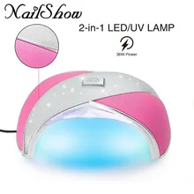 Nailshow 36 светодио дный Вт УФ светодиодные лампы для ногтей сушилка гель лак отверждения свет с нижней светодио дный 24 LED Ice лампа с сенсор