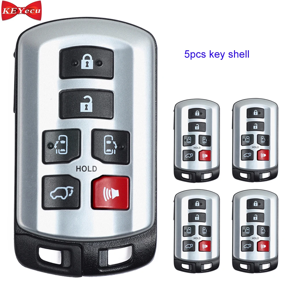 KEYECU 5 шт. для Toyota Sienna 2011 2012 2013 2014 2015 2016 2017 2018 2019 чехол автомобильного ключа с