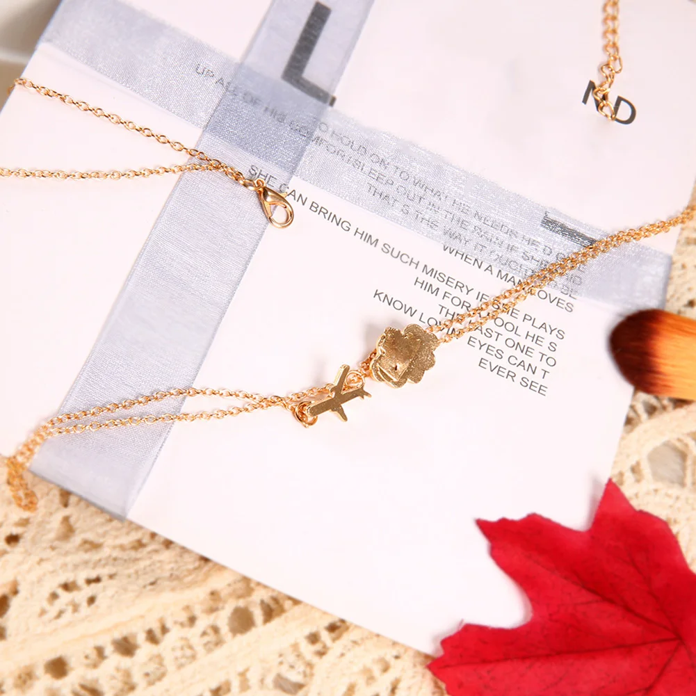 Женское Двухслойное ожерелье с подвеской в виде облака и самолета, модное ювелирное изделие, подарок на день рождения
