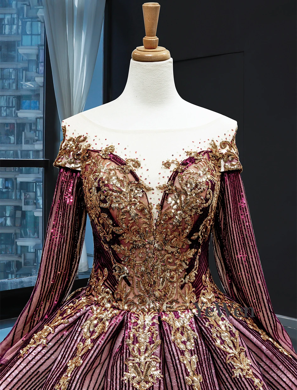 Бальное платье, торжественное платье, женское элегантное вечернее платье с длинным рукавом, vestido de noche