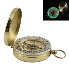 Походный портативный карманный медный компас золотого цвета с дисплеем Noctilucence