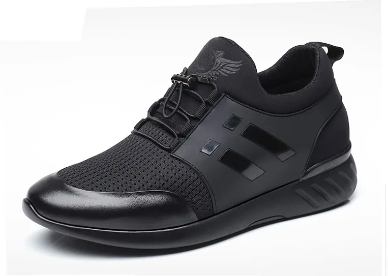 Новые повседневные удобные мужские туфли, увеличивающие рост Скрытая корректирующая подъем стелька выше 6 см/8 см для молодых мужчин кроссовки - Цвет: 6 cm mesh black