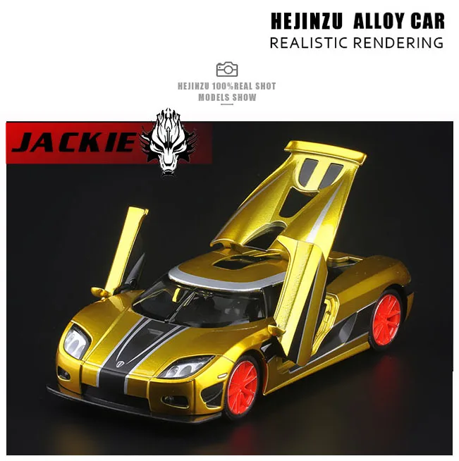 1:32 KOENIGSEGG модель автомобиля из сплава с вытягивающимся назад звуковым светильник спортивный автомобиль для детей рождественские подарки игрушка