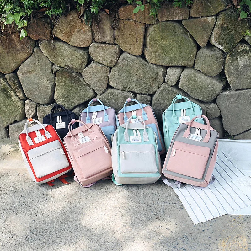 DCIMOR las mujeres Mochila impermeable lienzo Mochila para los adolescentes chica Mochila Preppy paneles mujer Mochila