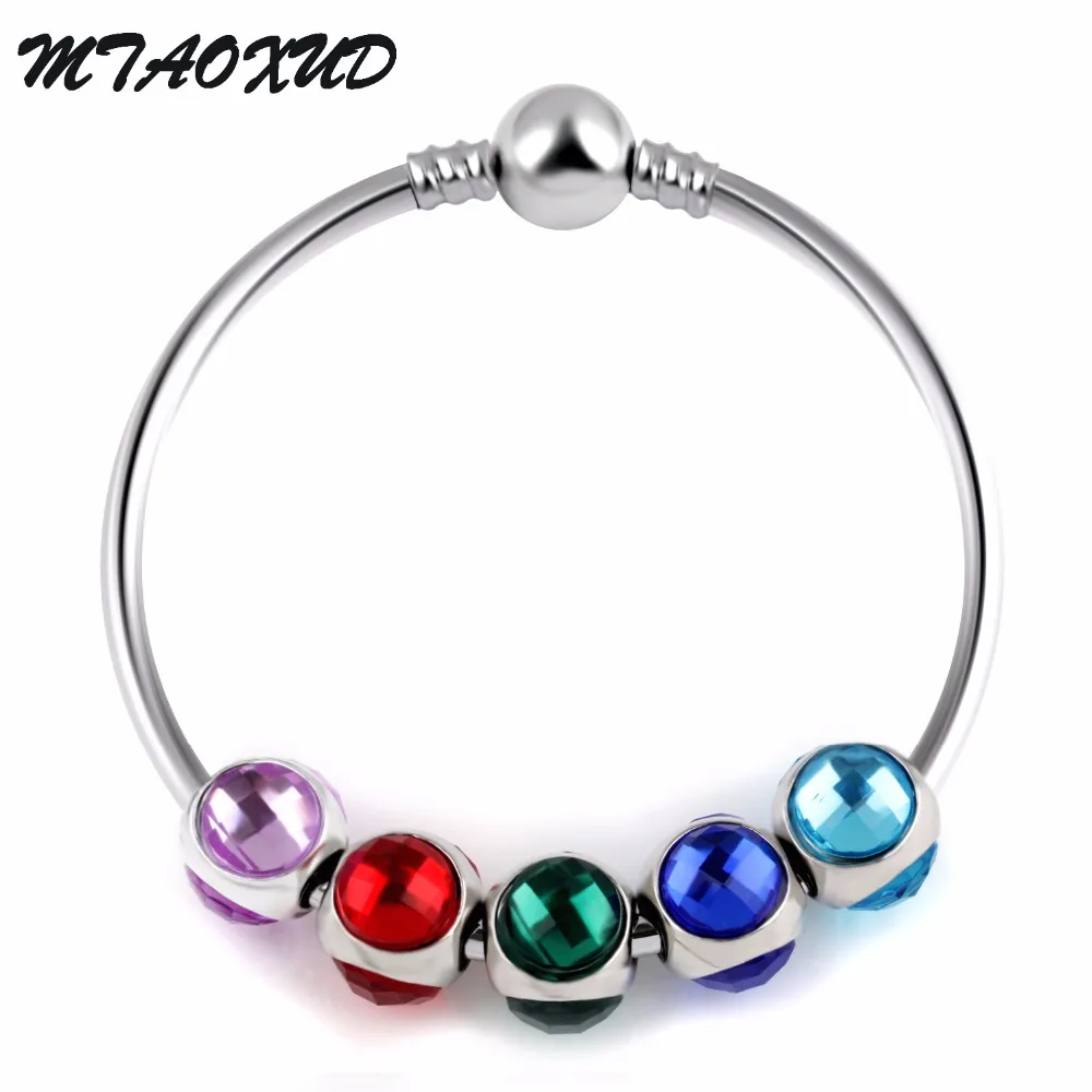 Dropshipping Gifts Charm Bracelet European Colorful Crystal Beads Fit Bracelets &amp Bangles For Women Jewelry Pulseira | Украшения и