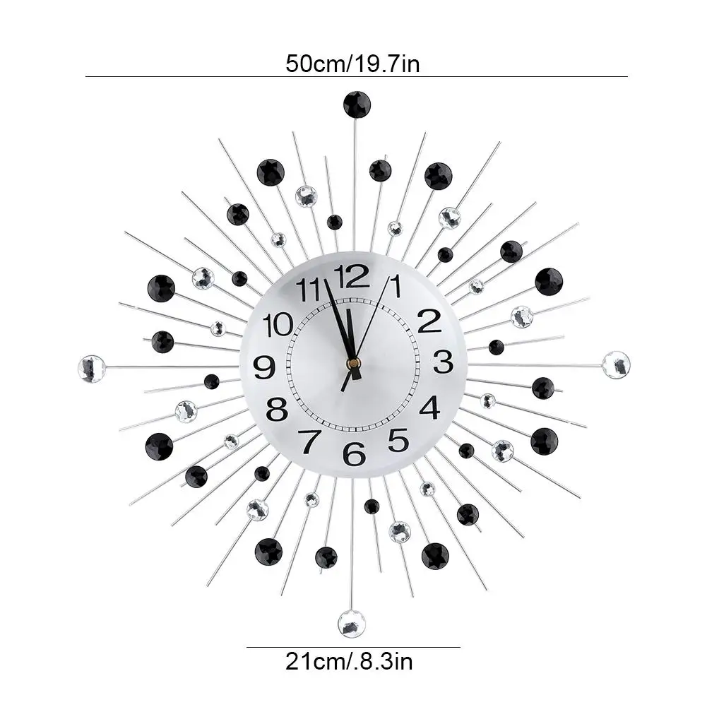 Креативные современные железные настенные часы в форме цветка, стразы, настенные часы Horloge, украшение для дома, настольные часы-будильник