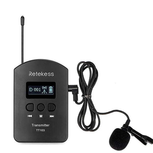 Retekess TT103 UHF беспроводной аудио портативный 1 передатчик+ 1 микрофон+ 1 USB кабель для системы гида для синхронного перевода