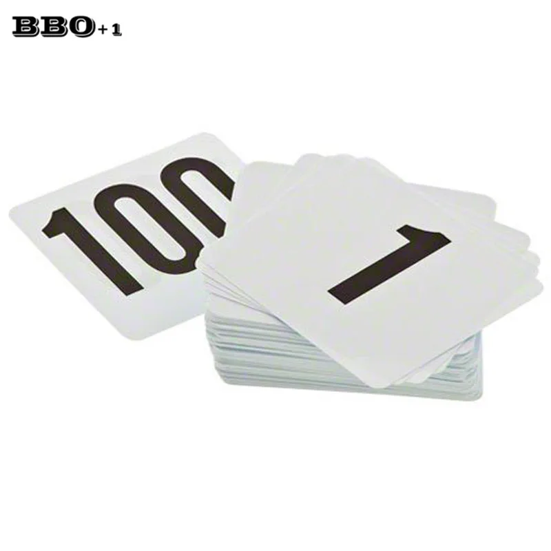 Plastic Table Marker Number Cards Banquets Poker Tables Black on White ...