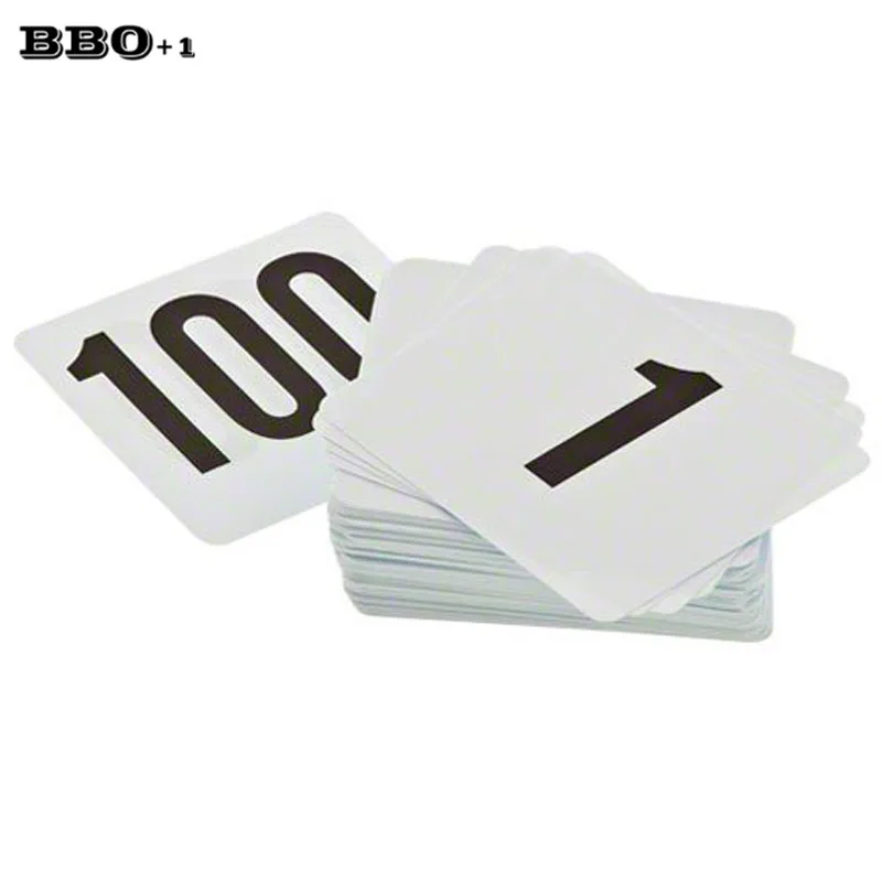 

Plastic Table Marker Number Cards Banquets Poker Tables Black on White Table Numbers Wedding Restaurant Bar Accessories Tools