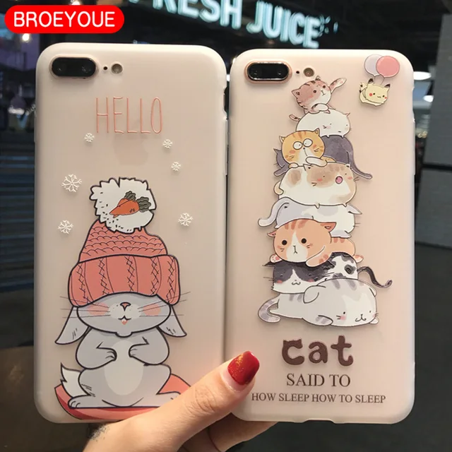 Best Offers BROEYOUE Case For Huawei P10 P9 P8 Plus Lite 2017 Honor 6X 9 Nova 2 Plus Relief Silicone Cartoon Cute Animal Cases Back Cover