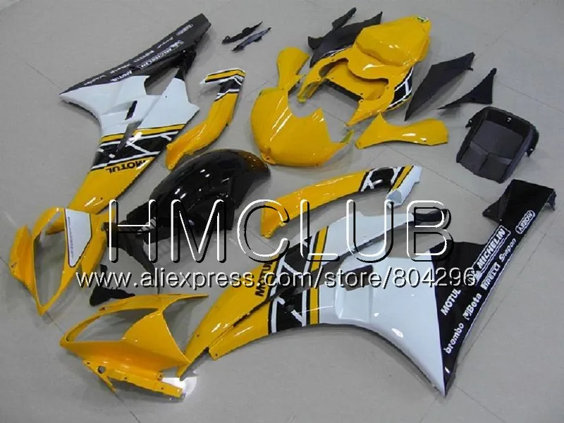 Средства ухода за кожей для YAMAHA YZF R 6 YZF-600 YZF600 YZFR6 06 07 рамки 102HM. 13 YZF-R6 06 07 YZF 600 R6 2006 2007 обтекатель, цвет красный, белый комплект - Цвет: No. 8