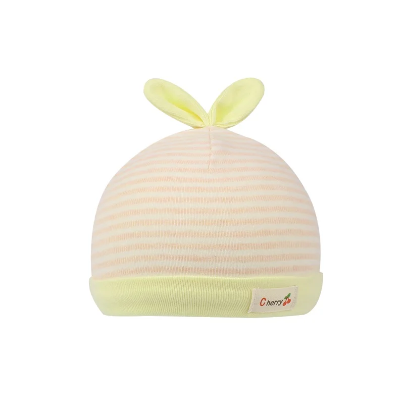 Cotton Striped Newborn Baby Hat Rabbit Ears Infant Tire Hat Baby Boys Girls Beanie Hat Soft Cute Hat Spring Baby Boys Clothing (17)