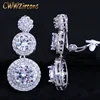CWWZircons Clip on Ear Round Drop Cubic Zirconia Non Pierced Earrings Fashion Wedding Jewelry Womens Accessories CZ427 1