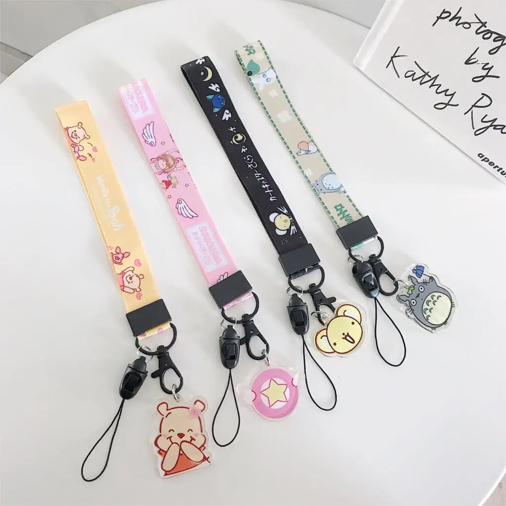 

Short Rope Sesame Street Totoro Monsters Cardcaptor Sakura Unicorn Pattern Wrist Strap Phone Lanyard