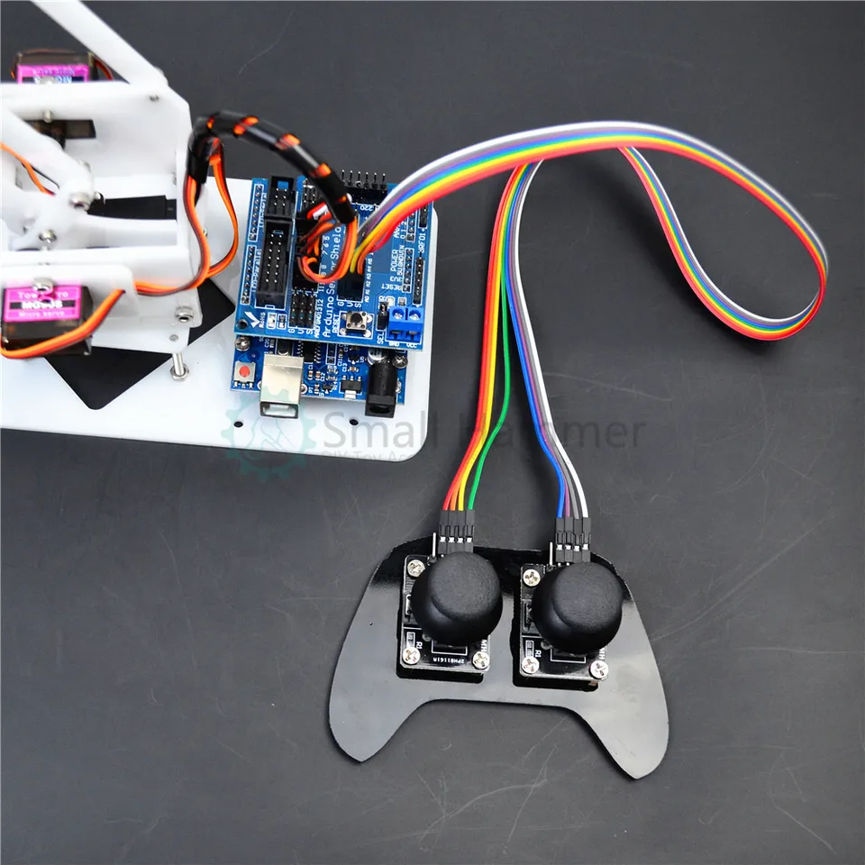 4dof Manipulator Arduino Robotic Arm Ps2 Remote Control Mg90s Servo Model Building Kits Aliexpress