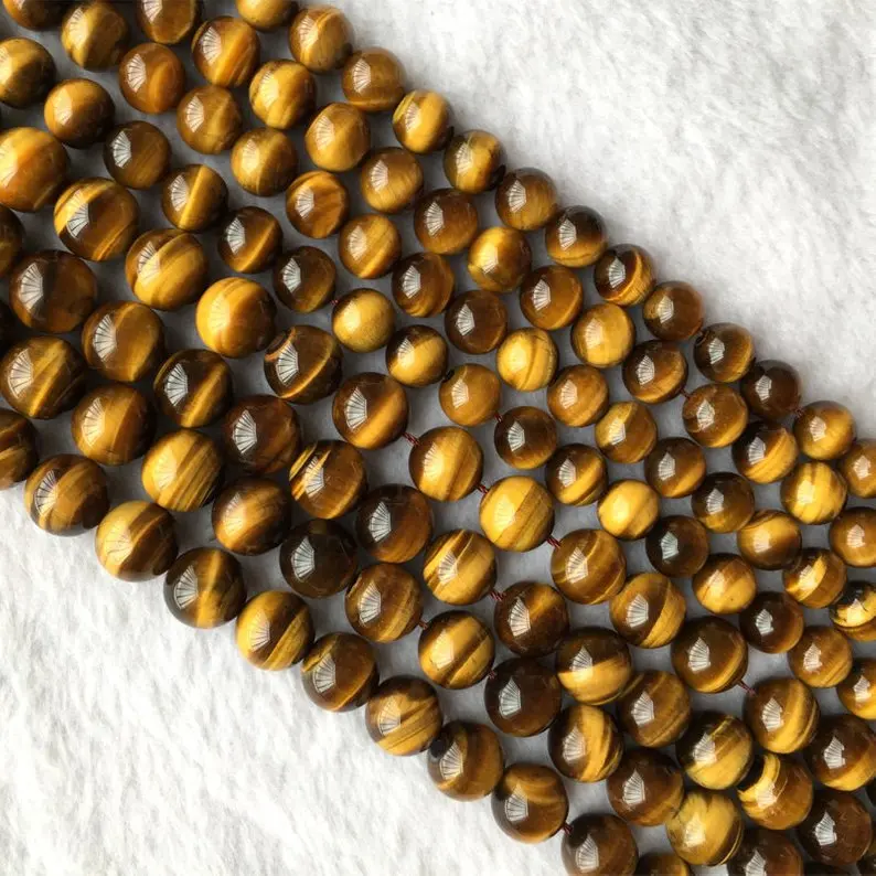AA High Quality Genuine Natural Yellow Tiger's Eye Stone Semi-precious stones