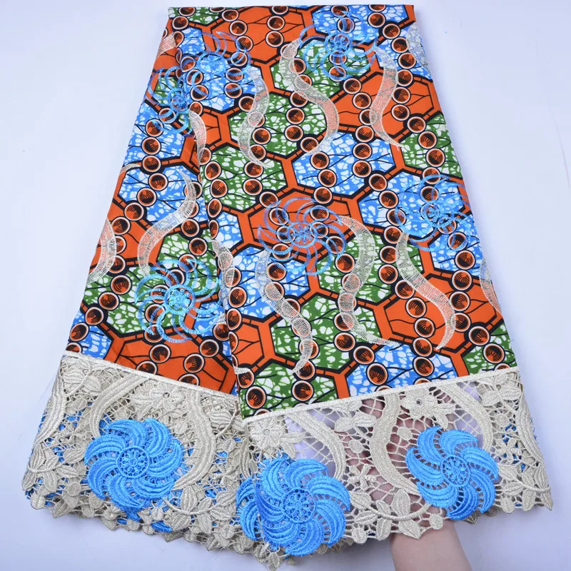 

Free Shipping 2019 Ankara Wax Lace Fabric African Lace Materials Dutch Wax Veritable Wax Laces Fabrics For Women Dresses S1295