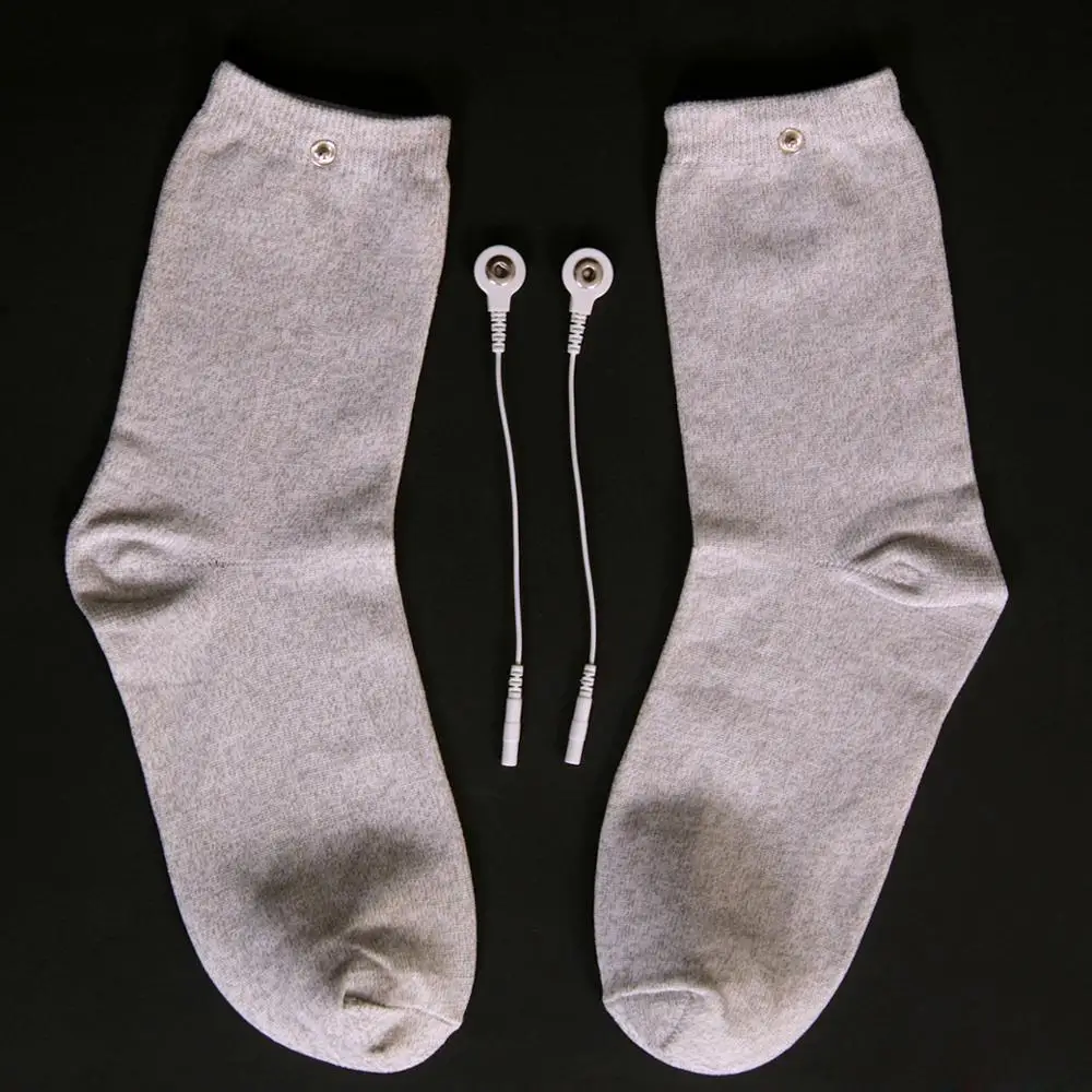 Проводящие Серебряные волокна TENS/EMS электрод лечения перчатки+ носки+ наколенники Меридиан Акупрессура устройства Аксессуары