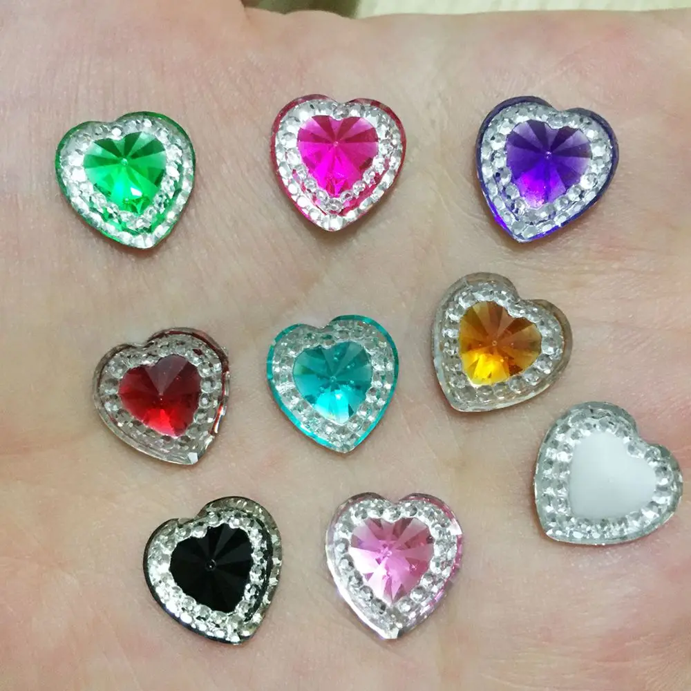 

Resin Heart 300pcs 12mm Flatback Scrapbooking for Phone/Wedding Decoration Diy Craft C30*10