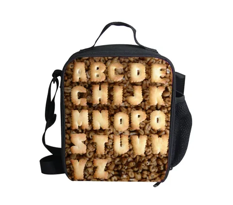 Bolsas para Meninas e Meninos Bolsa para Crianças Lancheira para Piquenique Forudesigns Nova Chegada Delicioso Comida Almoço 3d Impressão Viagem