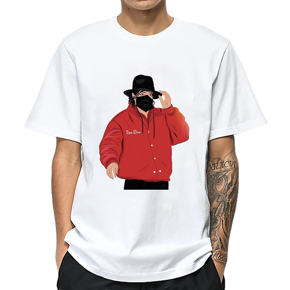 

Michael Jackson T shirt Men Thriller tshirt Homme HipHop O-neck Short Sleeve Summer Cotton Wolf Printed Tee Tops