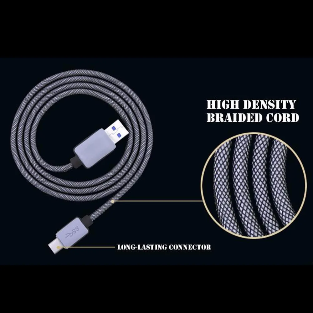 Кабель USB Type C SOONHUA плетеный кабель для быстрой зарядки и передачи данных 5 В 2 1 А