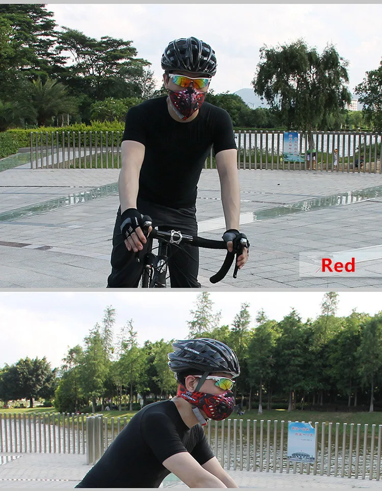ZhenKeRou мотоциклетная маска для лица Мотоцикл активированный уголь Пыленепроницаемая маска мотоциклетная велосипедная теплая половина маски для лица маска от пыли