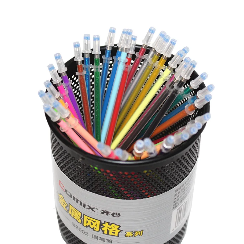 Multicolor Glitter Gel Pen Set, Núcleo Substituível,