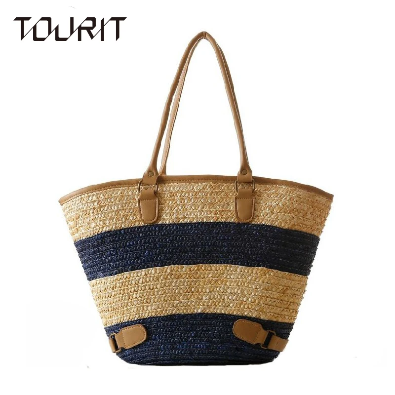 New 2016 Fashion Womens Straw Summer Weave Woven Shoulder Tote Shopping ...