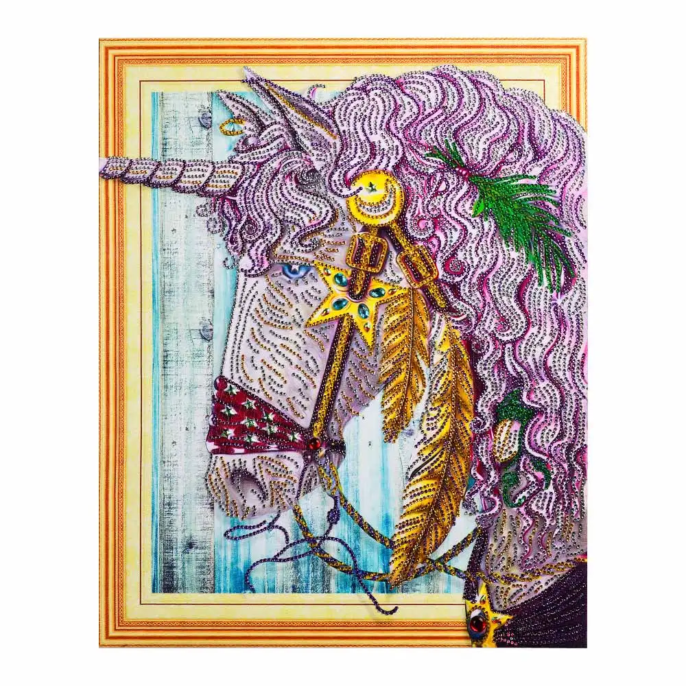 

Unicorn Diamond Painting Partial Round animal New DIY Sticking Drill Cross Embroidery 5D Stereoscopic vision Home Decoration