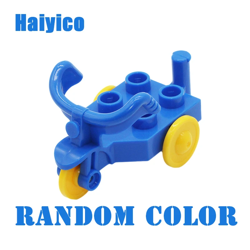 

Big size Building Blocks Original Car Bricks Tricycle baby Bike Compatible with Duplo Figure DIY Accessory Toys For child Gift