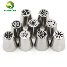 Backen cupcake hochzeit gebäck russische flower düsen 9 stücke edelstahl-zuckerglasur-friedliche düsen blumen diy kuchen dekorieren tipps