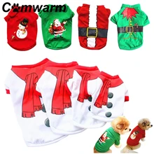 Comwarm Рождество Снеговик Одежда для собак чихуахуа зимняя хлопчатобумажная одежда для домашних питомцев теплая одежда для кошек Забавные футболки