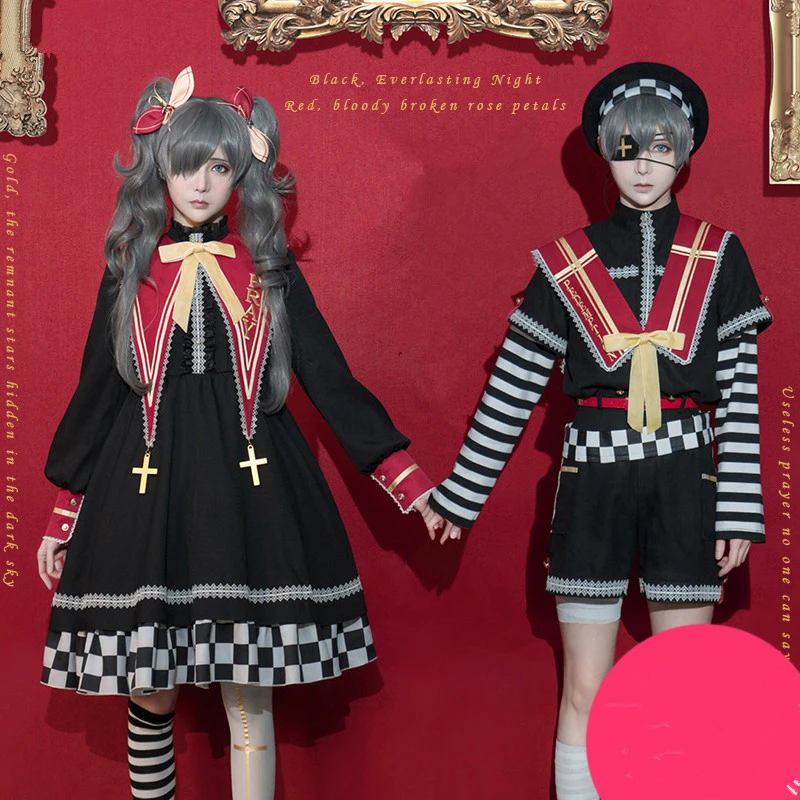 Предпродажа Аниме Косплей Черный Дворецкий Ciel Phantomhive косплей костюм мужской топ +