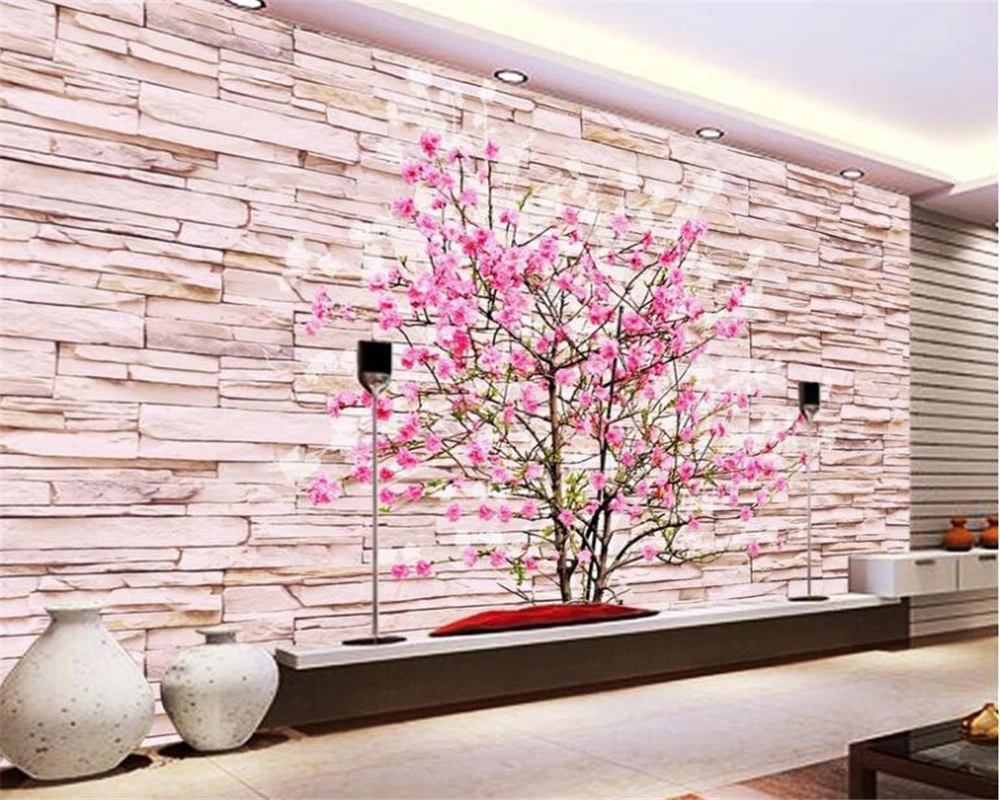 Beibehang パーソナライズされた3d壁装材 桃の花の石 室内装飾 Custom Wallpaper 3d Wallpaperwallpaper 3d Aliexpress