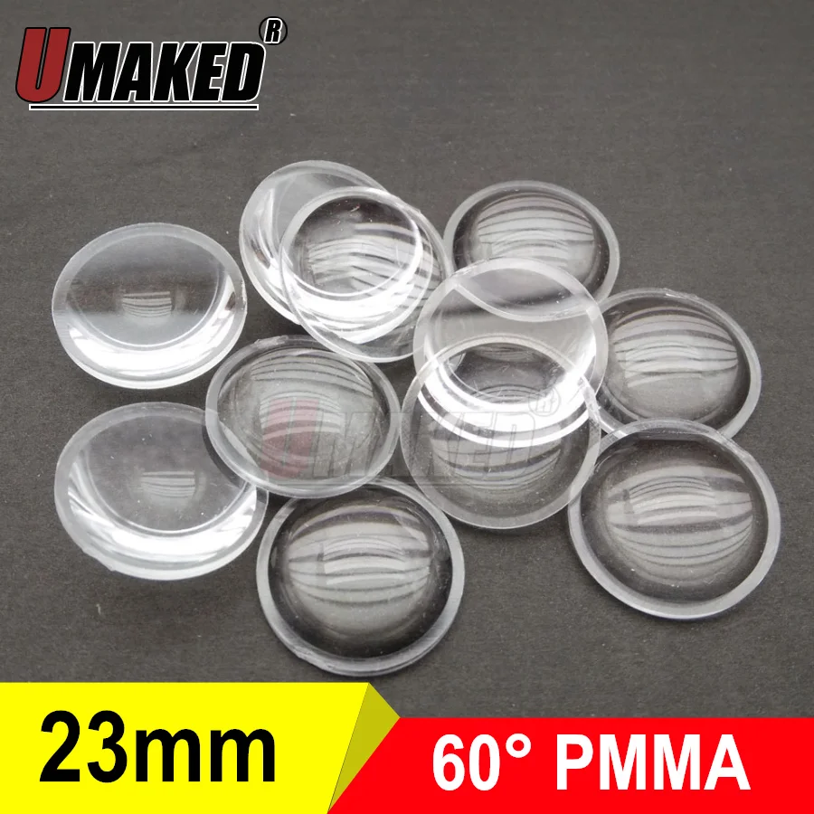 

23mm led lens semi-circle Plano-convex LED Lenses Optic Lens Grade PMMA Smooth face For Lens Reflector free shipping