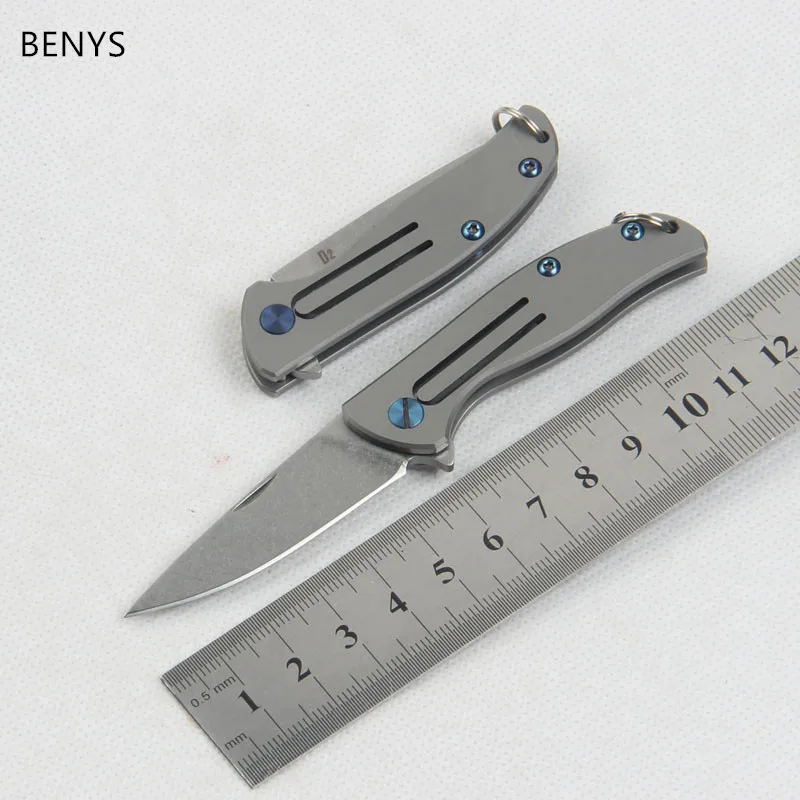 Складной нож BENYS Mini F95 D2 складной титановый карманный с головой медведя для